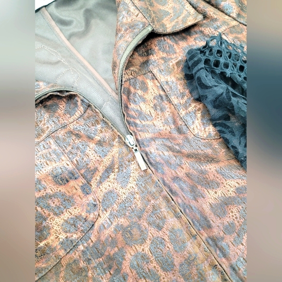 Rock Couture Blondie Leopard & Lace Jacket Upcycled Retro Band Merch - Picture 14 of 16